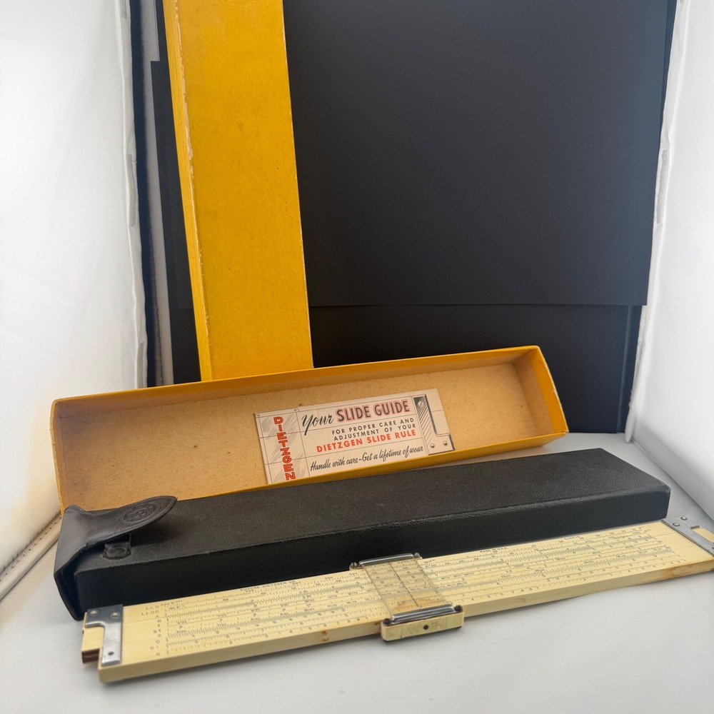 Vintage Slide Rule with Case and Box Dietzgen Maniphase Multiplex Log Log USA
